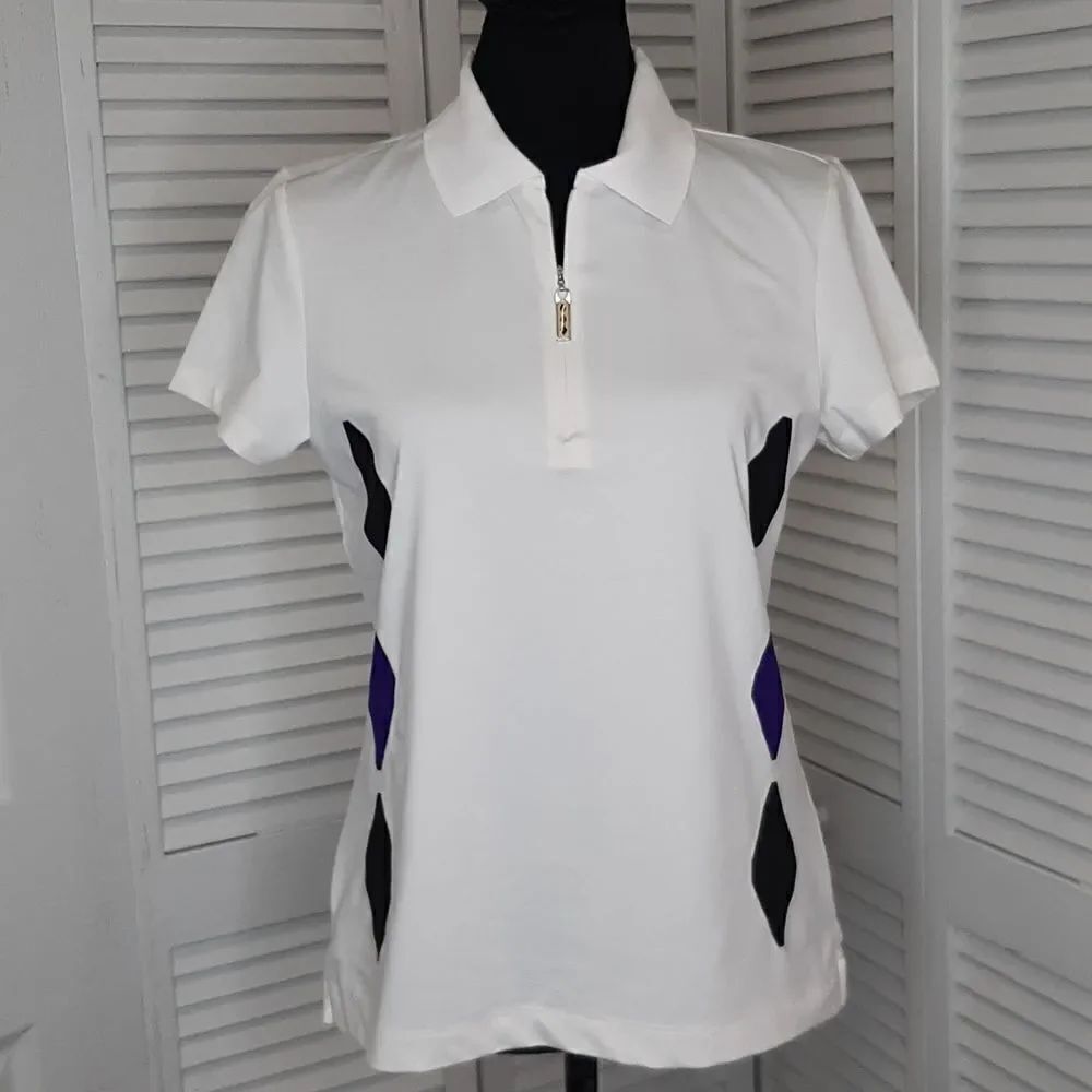 EP Pro Tour Tech White with Black and Purple Diamond Design Shirt
